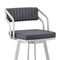Armen Living Capri 26" Swivel Slate Gray Faux Leather and Silver Metal Bar Stool LCCPBASLGR26 - alternate 7